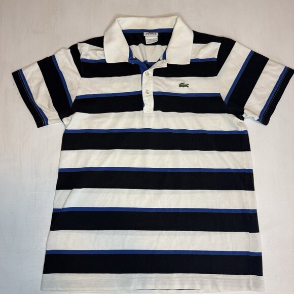 Lacoste Sport Devanlay Polo Shirt 100% Cotton Striped Mens Size 4 Preppy Golf - Picture 1 of 9